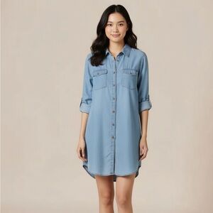 Blue Denim Shirt Dress